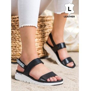 Designové dámské  sandály černé bez podpatku