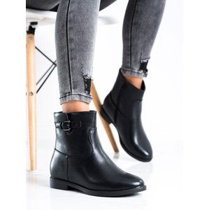 Originální  kotníčkové boty dámské černé na klínku