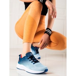 Moderní dámské modré  tenisky bez podpatku