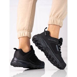 Exkluzívní  trekingové boty dámské černé bez podpatku