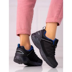 Moderní černé dámské  trekingové boty bez podpatku