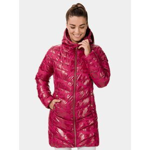 Růžový dámský prošívaný vzorovaný kabát SAM 73 Alisha