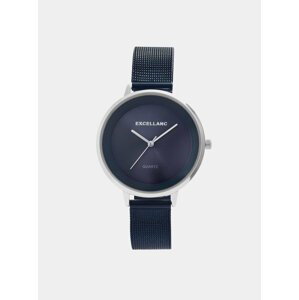 Dámské hodinky s nerezovým páskem v tmavě modré barvě Excellanc