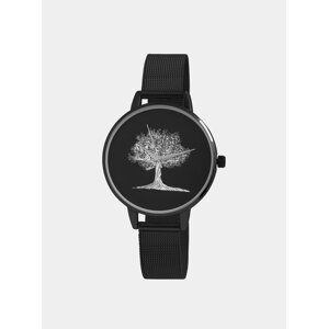 Dámské hodinky s nerezovým páskem v černé barvě Excellanc