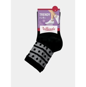 Černé dámské ponožky s ozdobným detailem Bellinda TRENDY COTTON SOCKS