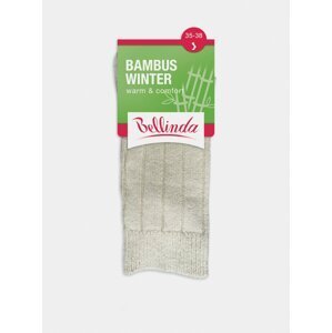 Béžové dámské zimní ponožky Bellinda BAMBUS WINTER SOCKS