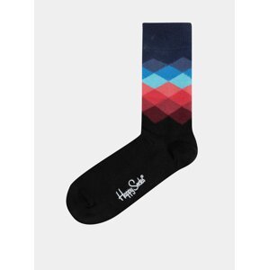 Černé vzorované ponožky Happy Socks Faded Diamond