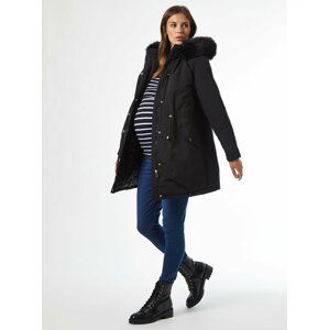 Černá těhotenská zimní parka Dorothy Perkins Maternity