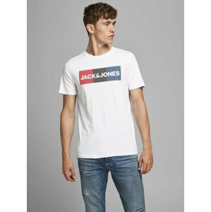 Bílé tričko s potiskem Jack & Jones