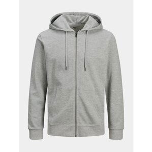 Světle šedá basic mikina s kapucí Jack & Jones