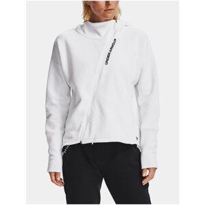 Bílá mikina Under Armour Recover Fleece FZ Hoodie