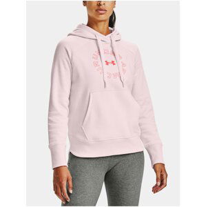 Růžová mikina Under Armour Rival Fleece Metallic Hoodie