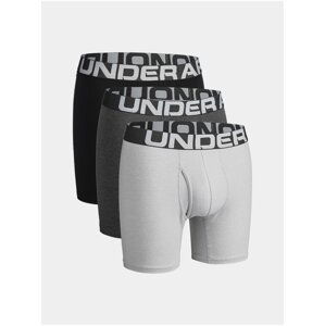 Šedé boxerky Under Armour UA Charged Cotton 6in 3 Pack