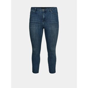 Modré zkrácené skinny fit džíny VERO MODA CURVE