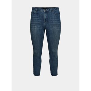 Modré zkrácené skinny fit džíny VERO MODA CURVE