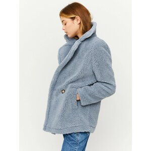 Modrý krátký kabát z umělého kožíšku TALLY WEiJL