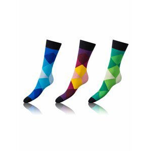 Zábavné ponožky CRAZY SOCKS 3 páry - Zábavné crazy ponožky 3 páry - modrá - červená - žlutá