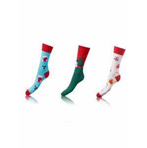 Zábavné ponožky CRAZY SOCKS 3 páry - Zábavné crazy ponožky 3 páry - světle modrá - zelená - bílá