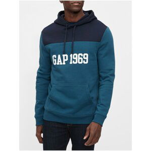 Modrá pánská mikina GAP Logo Hoodie