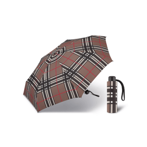 Happy Rain Petito Checks Brown dámský skládací mini deštník - Hnědá