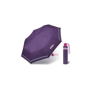 Scout DARK LILAC dívčí skládací deštník s reflexním proužkem - Fialová