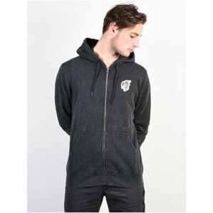 RVCA FOXHOLE CHARCOAL HEATHER pánská mikiny na zip - černá