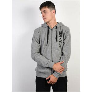 RVCA CAGE HEATHER GREY pánská mikiny na zip - šedá