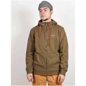 Quiksilver BIG LOGO FZ Military Olive pánská mikiny na zip - zelená