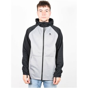 Burton CROWN WATHERPROOF GRYHTR/TRUBLK pánská mikiny na zip - černá