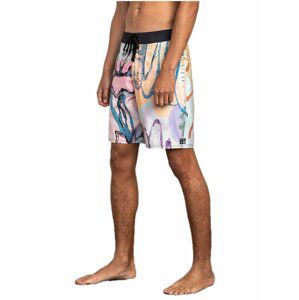 RVCA SAGE FLORAL TRUNK MULTI pánské kraťasové plavky - růžová