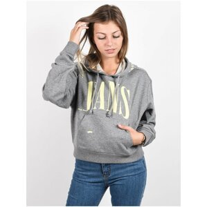 Vans KAYE CROP grey heather mikina dámská - růžová