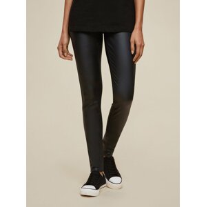 Černé koženkové skinny fit kalhoty Dorothy Perkins Tall