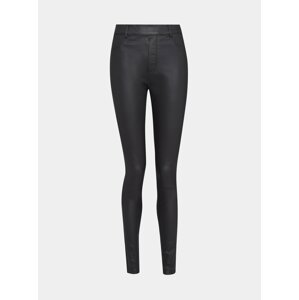 Černé koženkové skinny fit kalhoty Dorothy Perkins Tall