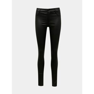 Černé koženkové skinny fit kalhoty Dorothy Perkins