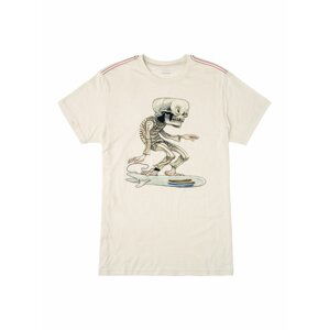 RVCA SKULL SURFER ANTIQUE WHITE pánské triko s krátkým rukávem - béžová