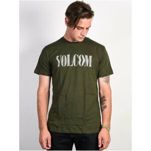 Volcom Weave DARK GREEN pánské triko s krátkým rukávem - zelená