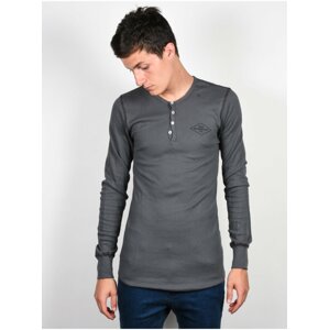 Ride Henley CHARCOAL pánské triko s dlouhým rukávem - šedá