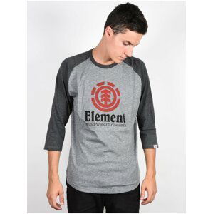 Element VERTICAL RAGLAN grey heather pánské triko s dlouhým rukávem - šedá