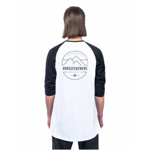 Horsefeathers TRENT black pánské triko s dlouhým rukávem - bílá