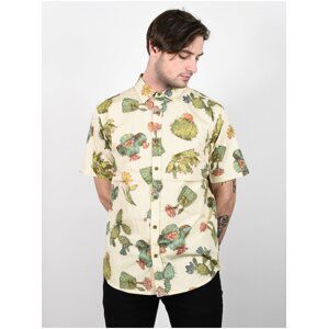 Burton SHABOOYA CAMP CACTUS košile pro muže krátký rukáv - bílá