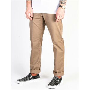 RVCA THE WEEKEND STRETCH DARK KHAKI plátěné kalhoty pánské - béžová