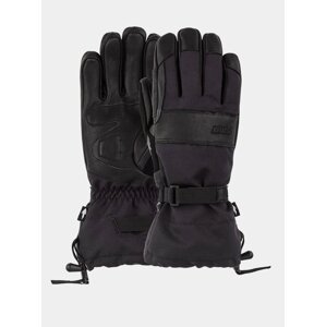 POW August Gauntlet black pánské zimní prstové rukavice - černá