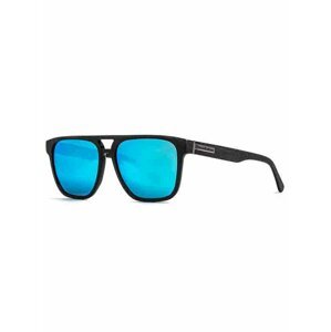 Horsefeathers TRIGGER brushed black/mirror blue sluneční brýle pilotky - černá