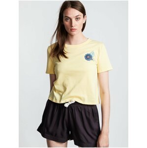 Element BRANDED CROP POPCORN dámské triko s krátkým rukávem - žlutá