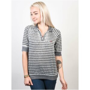 RVCA EVERGREEN black dámské polo triko - šedá