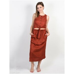 RVCA ARIZONA BURNT RED dlouhé letní šaty