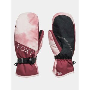 Roxy JETTY MITT SILVER PINK TIE DYE zimní palcové rukavice - červená