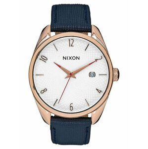 Nixon BULLET LEATHER ROSEGOLDNAVY analogové sportovní hodinky - modrá