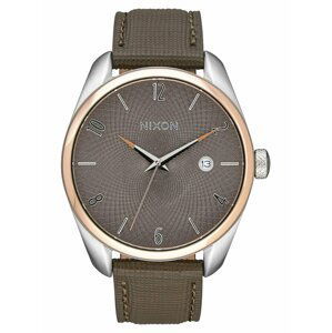 Nixon BULLET LEATHER ROSEGOLDTAUPE analogové sportovní hodinky