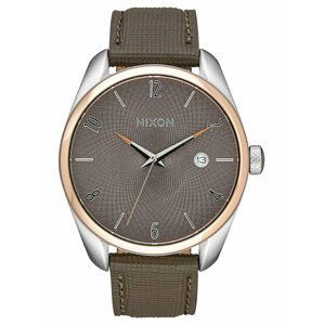 Nixon BULLET LEATHER ROSEGOLDTAUPE analogové sportovní hodinky